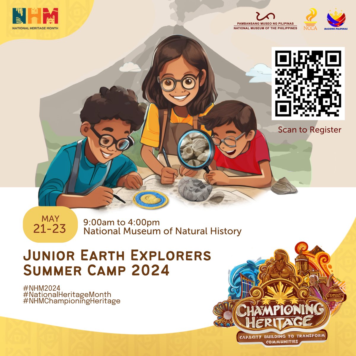 Explore the wonders of Earth with us this NHM! We invite you on a voyage through our Junior Earth Explorers Summer Camp 2024! Engage in educational activities and hands-on projects to pique your curiosity in earth sciences! REGISTER: bit.ly/nmpsciencecamp… #NationalMuseumPH