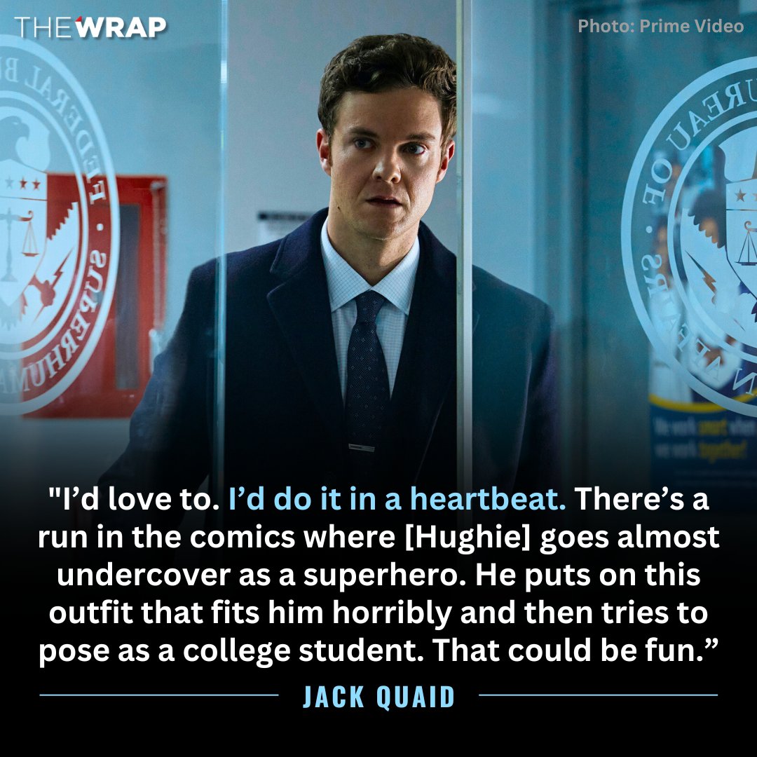 #TheBoys star Jack Quaid is totally down for a 'Gen V'-Hughie crossover.

Read full interview ⬇️
thewrap.com/jack-quaid-the…