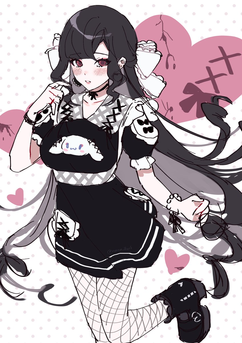 I love a combination of goth and cute!
She is my OC/persona Nana 🤍🖤