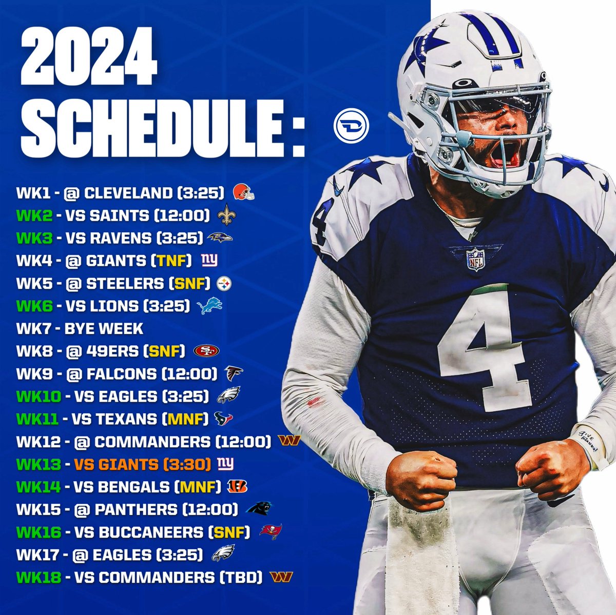 The Cowboys 2024 Schedule is here!