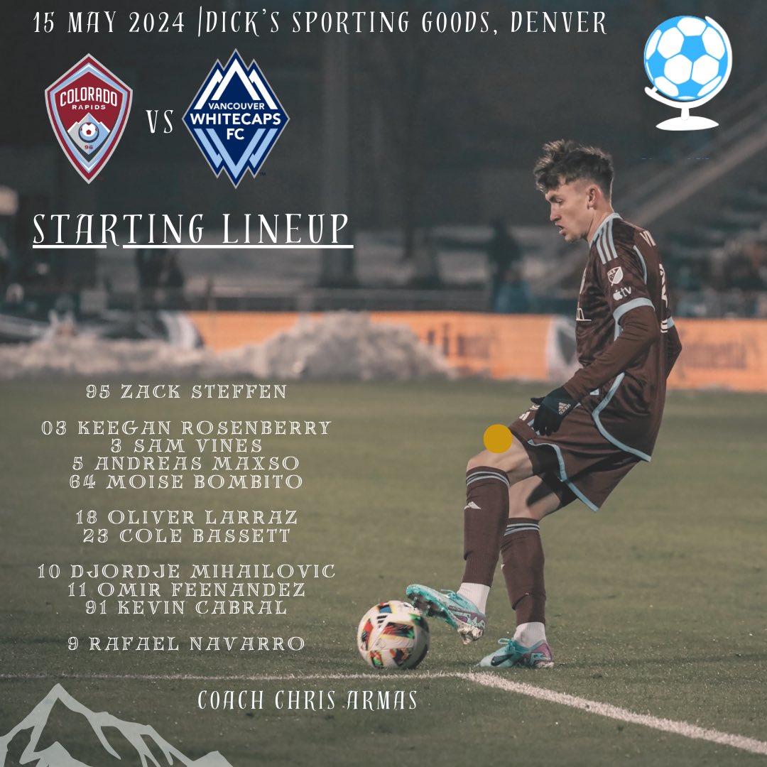 This is how we start vs @WhitecapsFC in this midweek match! 

#Rapids96 | @LinnersWosers 🗻