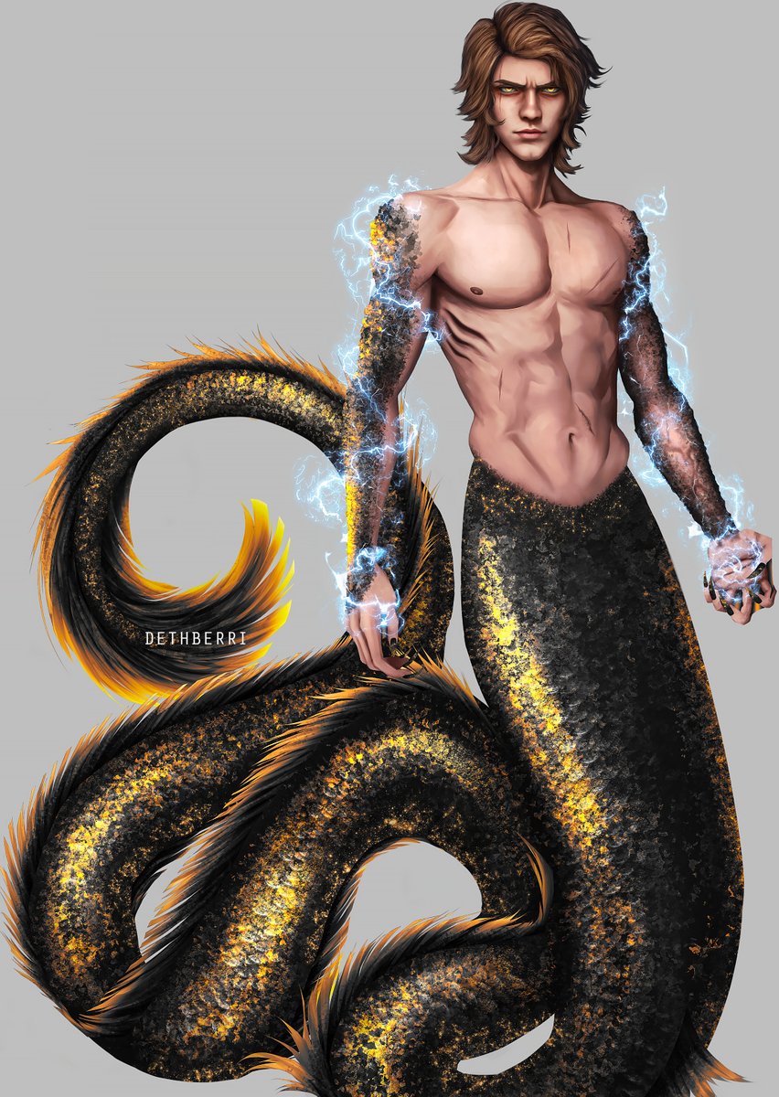 merman!anakin requested by vibraea on tumblr for mermay.  i went for an electric eel / serpent dragon aesthetic #StarWars #AnakinSkywalker #mermay2024