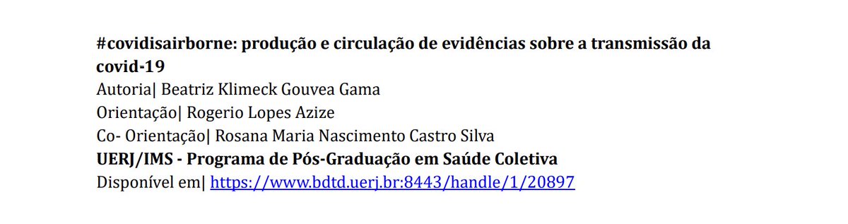 Muito honrada com a indicação da minha tese de doutorado pelo Instituto de Medicina Social da UERJ ao Prêmio ANPOCS de Teses e Dissertações em Ciências Sociais 2024. Essa pesquisa só foi possível através desta rede social e da troca com tantos de vocês. #covidisairborne