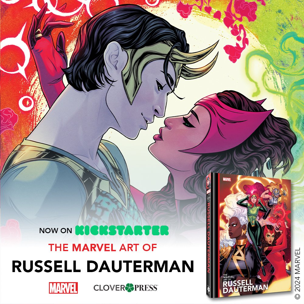 The Marvel Art of Russell Dauterman is on Kickstarter! Now is your chance to get all four 'Marvel Art Of' books in one bundle! Back today! cloverkickstarter.com #russelldauterman #marvel #comics #marvelcomics #kickstarter #cloverpress #comicart #scarletwitch #loki