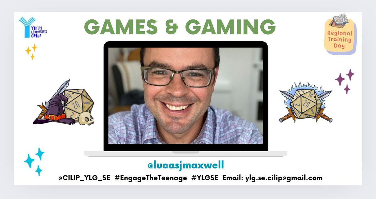 Thank you so much to the LEGEND that is @lucasjmaxwell for the #YLGSE ✨exclusive✨ video talking all things #DND as part of our ‘Events in the Library’ breakout session. I think we may have created a whole new wave of TTRPG joy in the South East! ✨🐉✨