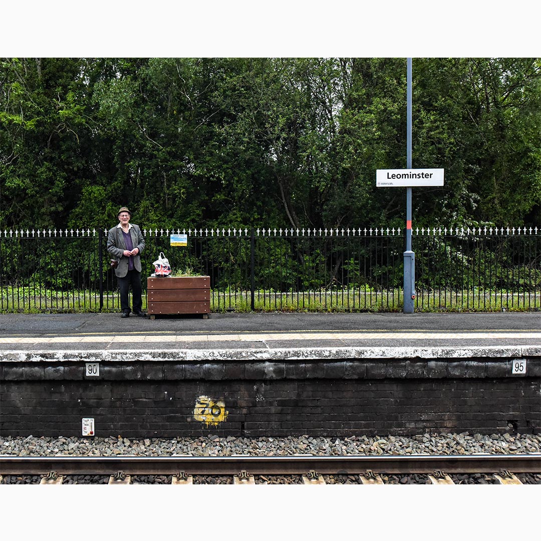 Brandon Page, Leominster, May 2024. He was photographing 34046 Braunton as it thundered through Leominster using his Zorki rangefinder. #steamengine