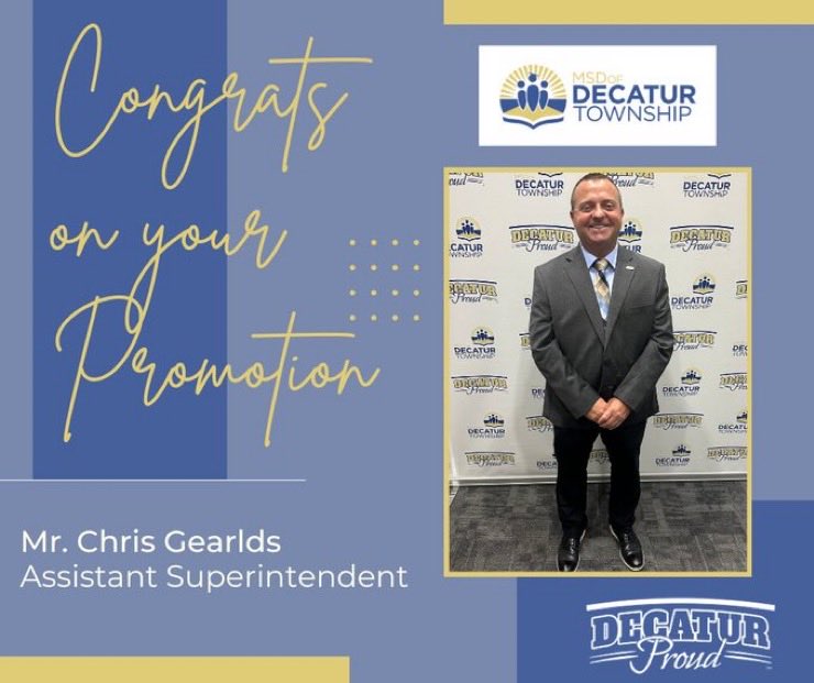 Congratulations, Chris Gearlds. assistant superintendent, ⁦@MSDDecatur⁩! ⁦@ButlerEPPSP⁩ We are so proud of you! ⁦@IAPSS_ORG⁩