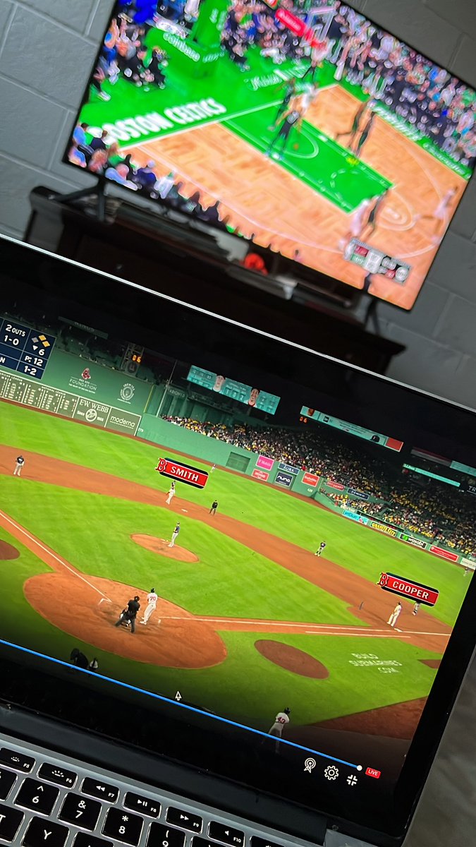 Currently. Let’s go, @celtics and @RedSox!
