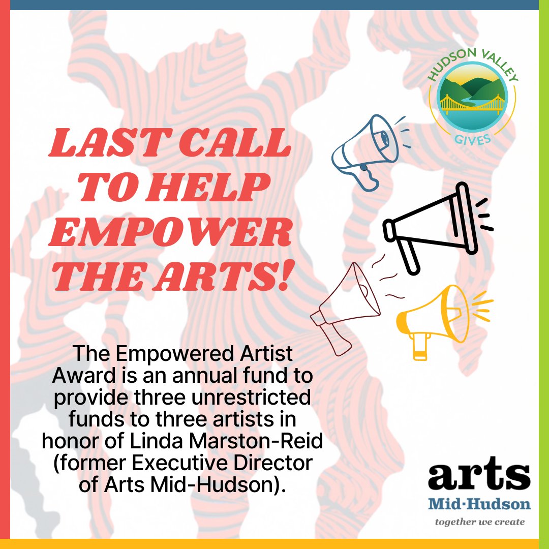 🌟 Final Hours Alert! 🌟 Help Empower the Arts!

We're on the brink of something extraordinary with the Empowered Artist Award. YOUR support can make all the difference in crossing the finish line.

To donate: hvgives.org/organizations/…

#ArtsMidHudson #TogetherWeCreate #HVGives