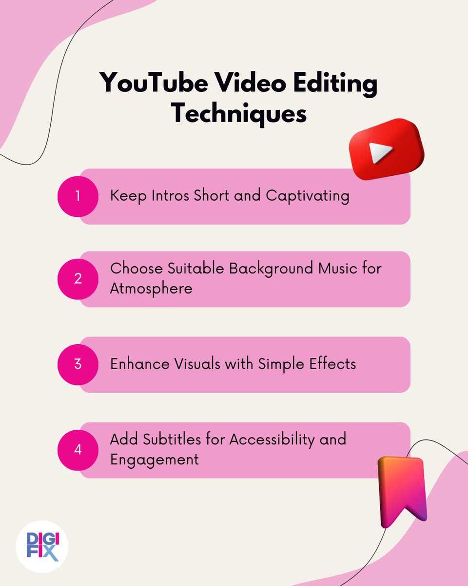 YouTube Video Editing Techniques! 

#marketingdigital #digitalmarketer #SocialMediaMarketing #DigitalSuccess #DigitalAdvertising #OnlinePresence #graphicdesign #marketingonline #DigiFix #SocialMediaTrends #YouTube #yt #youtubetips #youtubegrowth