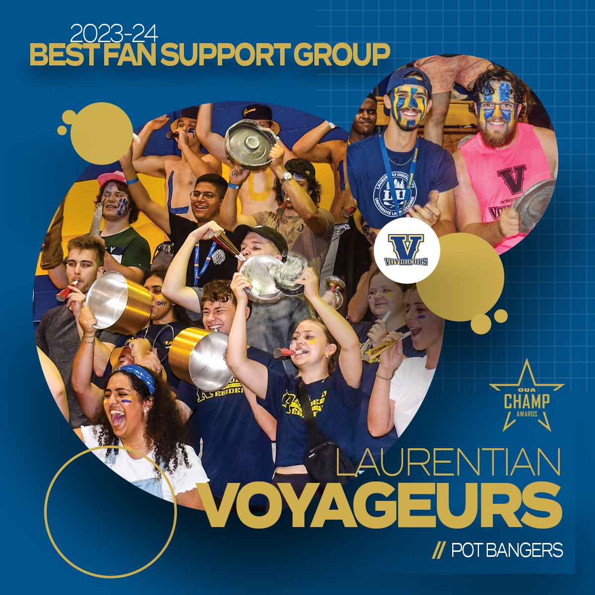 LUVoyageurs's tweet photo. Itβs official, the Pot Bangers are the best fans in the OUA! #fearthenoise #prideandtradition https://t.co/xCtROBdiBJ