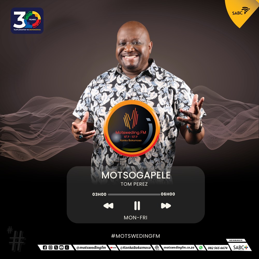 #Motsogapele le Tom Perez

☎️: 082 565 6674

🖥️: motswedingfm.co.za

SABC +: sabcplus.com

#MotswedingFM