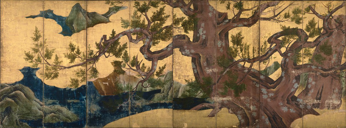 Cypress Trees, by Kanō Eitoku, 16th century

#kanoschool #NationalLoveATreeDay #japaneseart