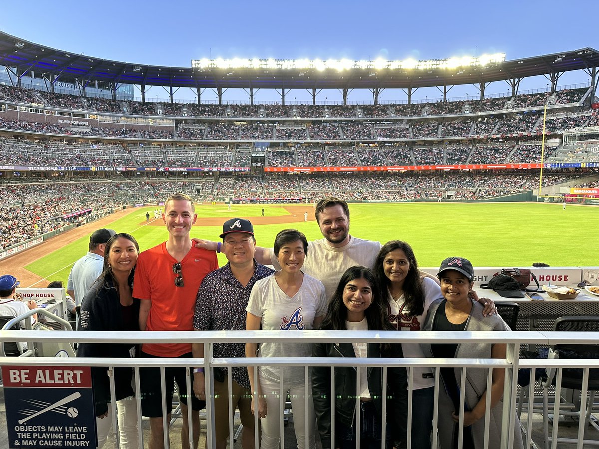 Endocrinology fellows @EmoryEndoFellow night out at @Braves game Go Braves! #Alist