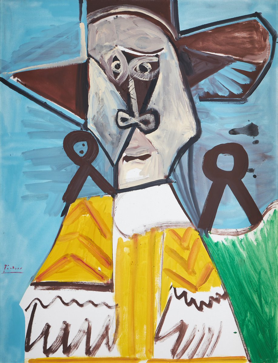#AuctionUpdate: Pablo Picasso's 'Buste d'homme' epitomizes the best of Pablo Picasso’s late period, often dubbed “the Heroic Years' and it sold for $12.7M in the sale room tonight. #SothebysModern