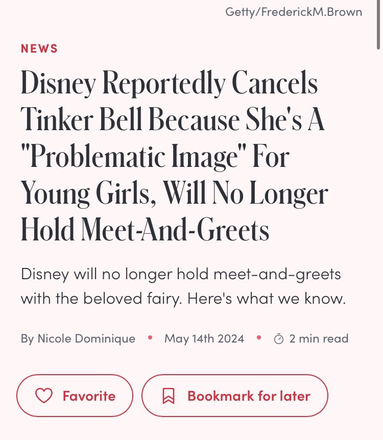 Just when Disney couldn’t get more woke Tinkerbell “meet and greets” banned Why you ask? Because she’s got a curvy women figure oh… and she was with tiger lily and the Indians Yet.. young girls get to see Kardashians and Miley Cyrus half naked every 3 seconds. That’s ok