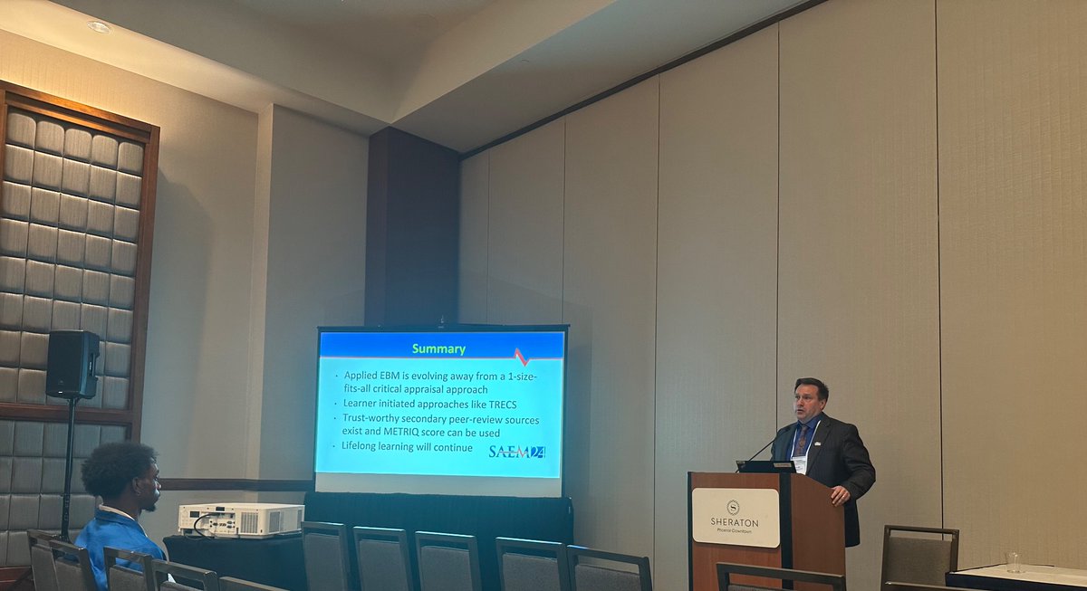 Important discussion by Dr. Christopher Carpenter and team this afternoon on Exploring the Evolution of Evidence-Based Medicine - lifelong learning will continue! 

<a href="/SAEMonline/">SAEM</a> 

#SAEM2024
