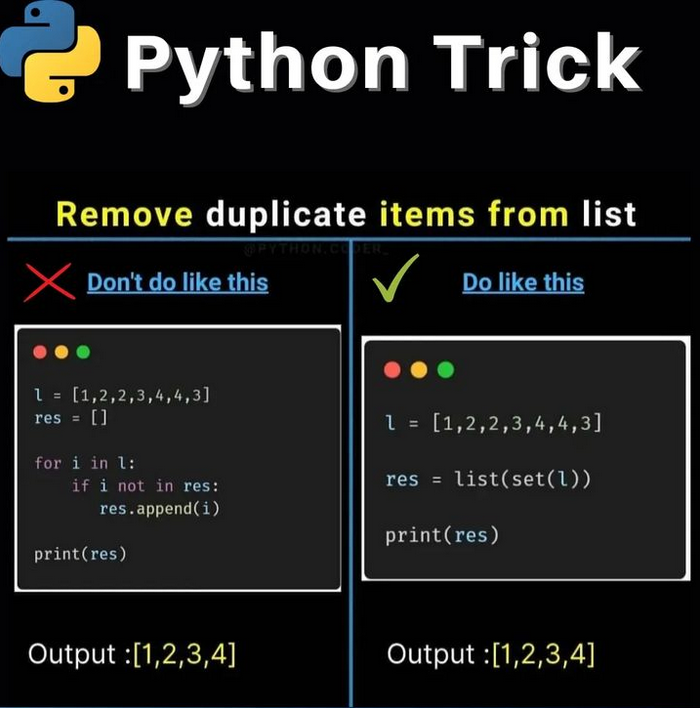 Python Trick

🤔 Comment your opinion below! 👇

#python #programming #developer #morioh #programmer #coding #coder #softwaredeveloper #computerscience #webdev #webdeveloper #webdevelopment #pythonprogramming #pythonquiz #ai #ml #machinelearning #datascience