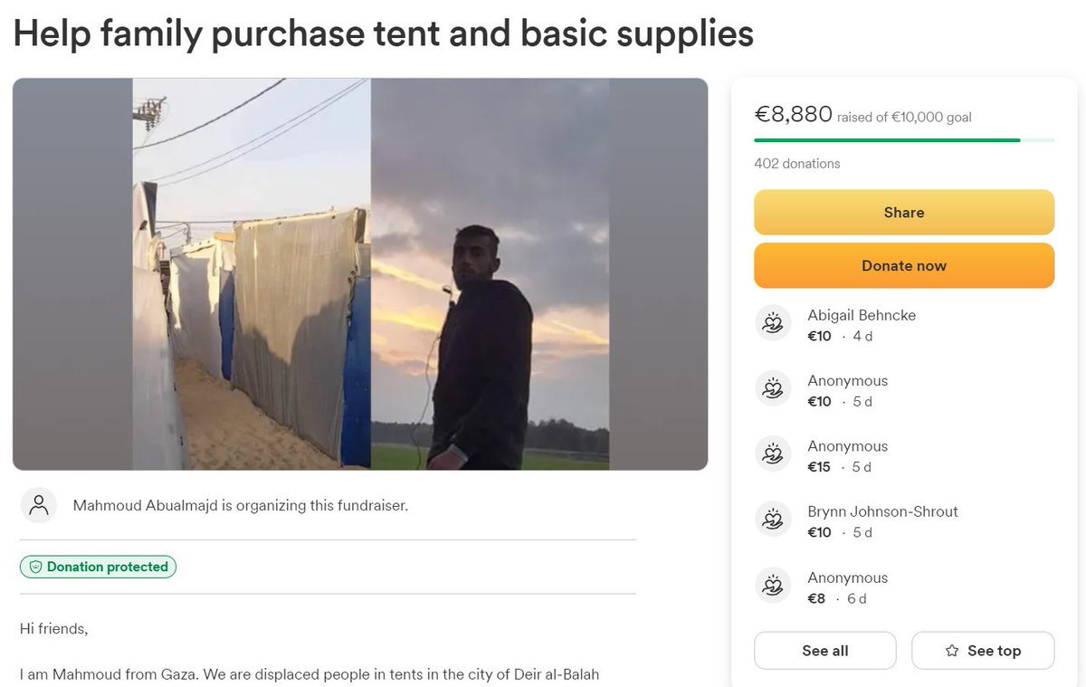 NO D0NATIONS IN 4 DAYS ‼️ this is VERY close to its goal, this family in gaza relies on our support to buy basic supplies gofund.me/1e83d6f9 🇵🇸 ALMOST AT 9K