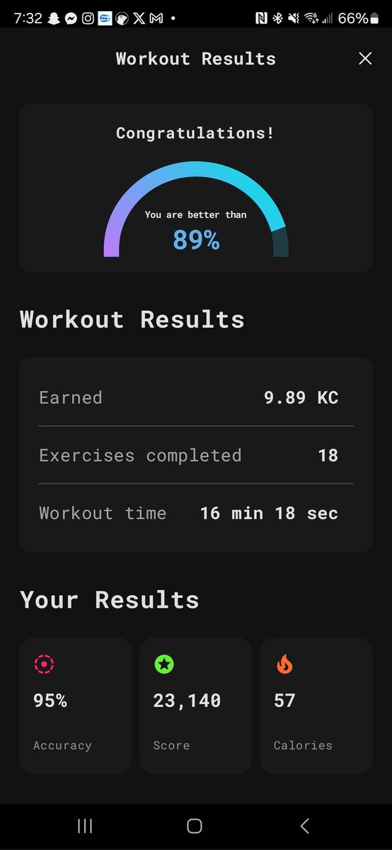 Check out my run and AI exercise! @StepApp_ really had a next level #AI guided exercise! Use this code and get involved to start earning $KCAL & $FITFI: 45BCC52