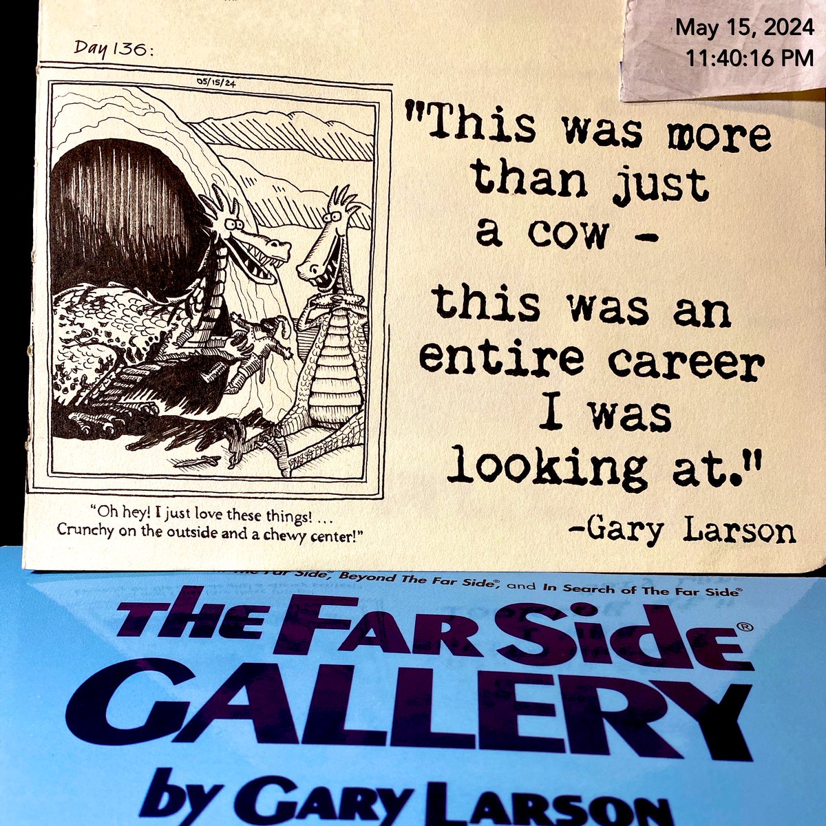 Gary's advice is not as weird as it sounds. It is as funny as it sounds, however. Still looking for my cow...

To celebrate this advice, I made a mash-up of two of my favorite The Far Side cartoons.

#Motivate365 #WildeCardWednesday #GaryLarson #TheFarSide