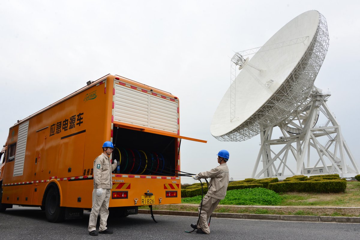 The Chang'e 6 #probe was successfully launched on May 3. The #Songjiang Power Supply Company implemented first-level power protection measures at the Sheshan Science Park of the #Shanghai Astronomical #Observatory, to ensure reliable power for observation. #ChangE6 #astronomy