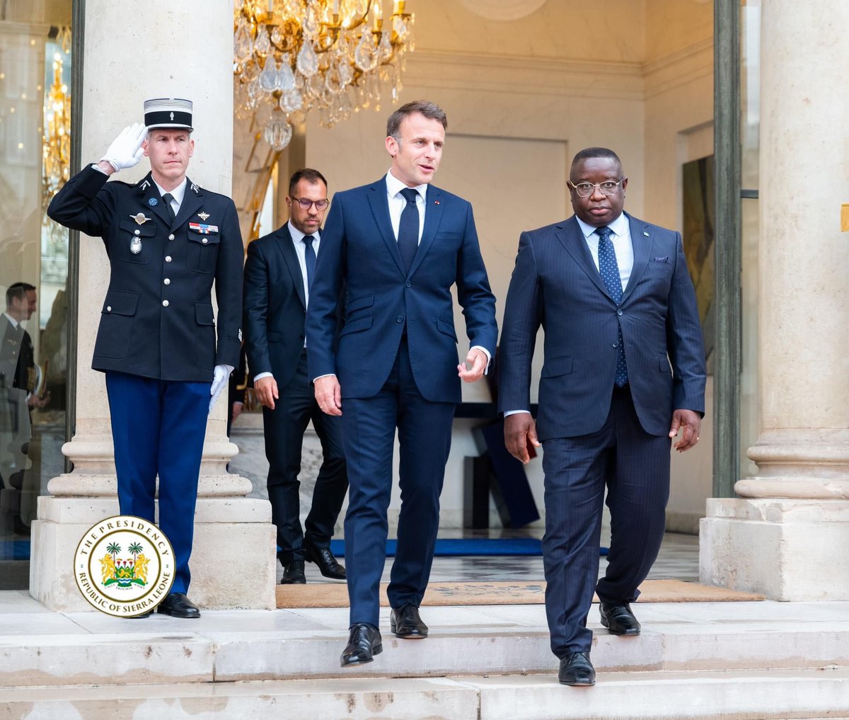 Sierra Leone’s President Julius Maada Bio Meets French President Emmanuel Macron, Discusses Bilateral Relations and Areas of Cooperation Paris, France, Wednesday 15 May 2024 –His Excellency President Dr Julius Maada Bio has met with French President Emmanuel Macron to discuss