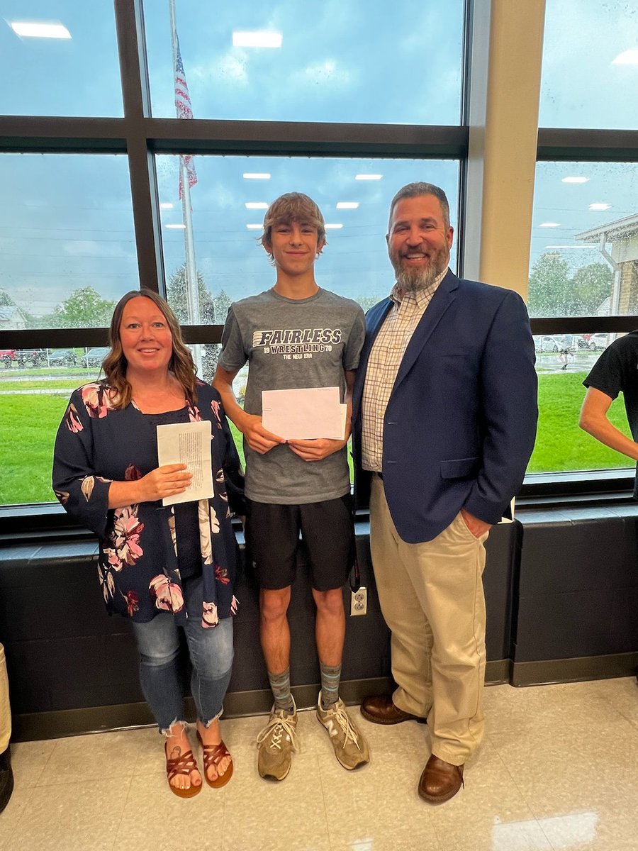 Congratulations to Joe Slatzer who closed out his incredible High School career tonight at the Fairless awards banquet where he received both the Fairless Matbackers and the Douglas Hess Scholarships. Joe will continue his athletic and academic career at Muskingum University