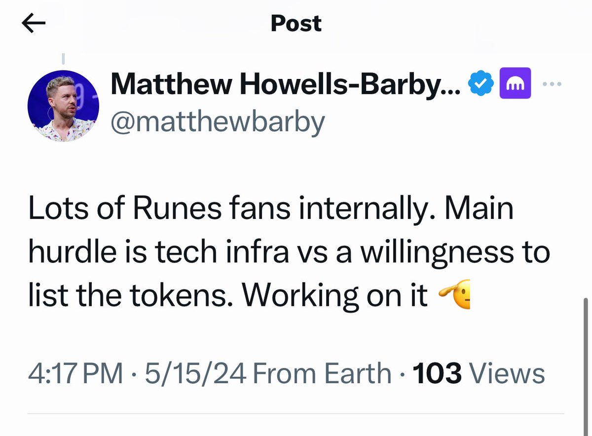 Bullish news. @krakenfx is working on infra to support Runes. 👀 I can only imagine they aren’t the only ones… I predict within 60 days we will see a Tier-1 CEX listing. HIGHER