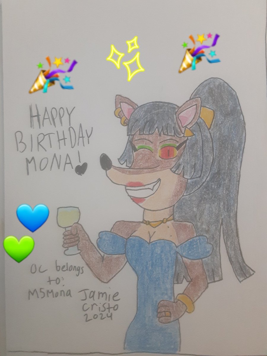 💙💚🎉 Happy Birthday @m5mona 🎉💚💙

I hope you have a wonderful time on your special day!!! 🎁🎂🎉💖

#CrashBandicoot #CrashBandicootFanart #FanCharacter #MonaPotoroon #BirthdayGift