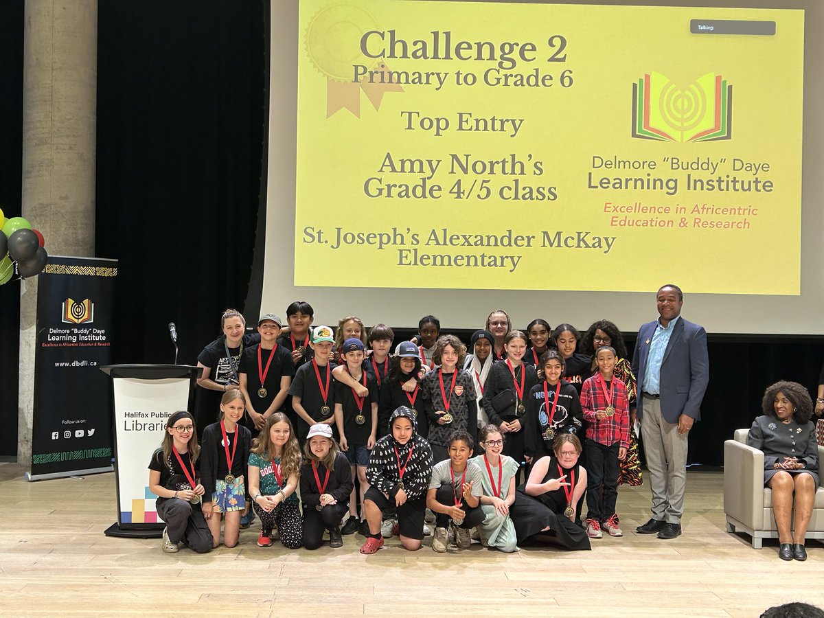 Mme. North’s class were recognized for their incredible work creating a board game highlighting 52 African Nova Scotian communities. Félicitations !