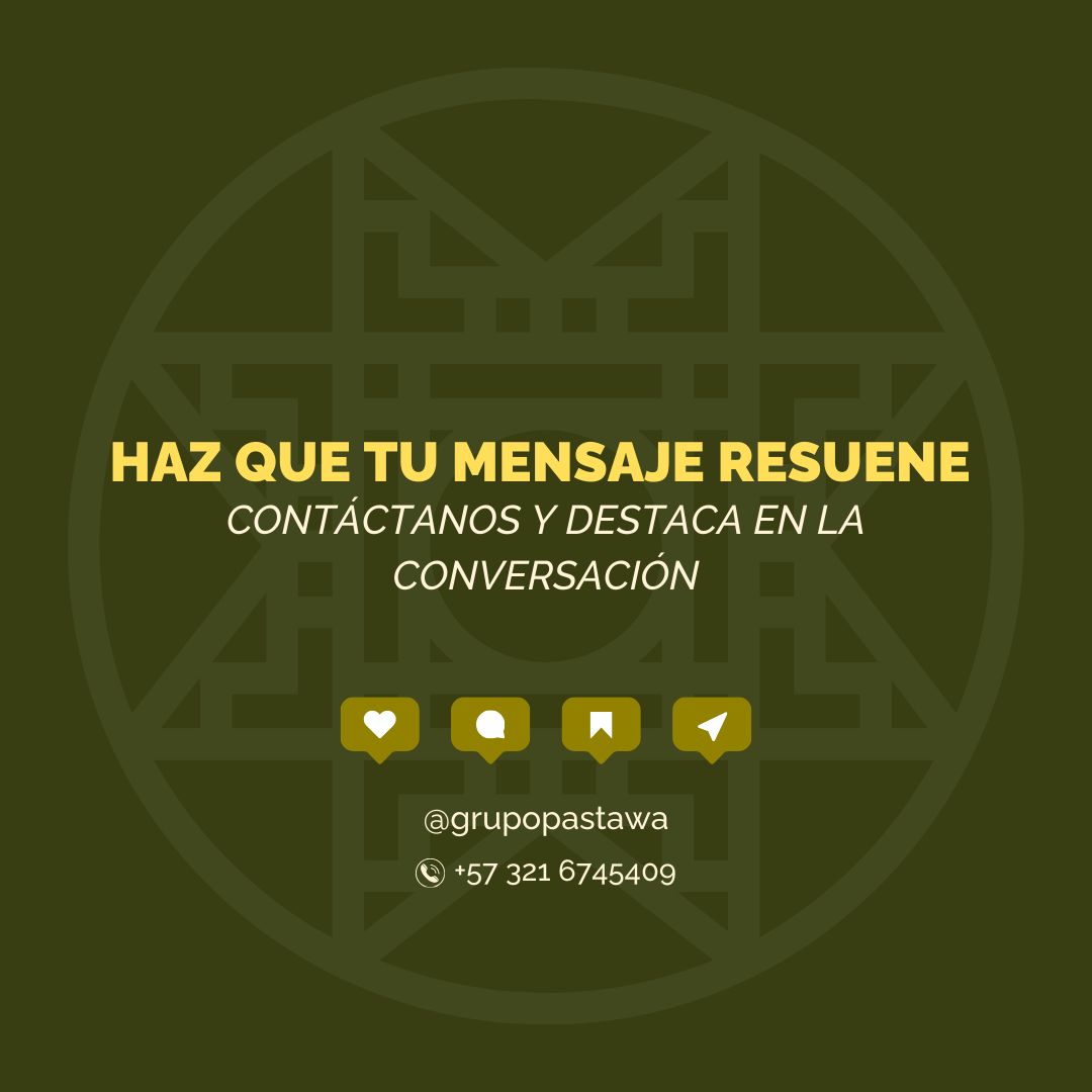 ¿Conoce que son las Comunicaciones Estrategicas?, en el Grupos Past Awá te lo contamos, no deje pasar esta gran oportunidad.
Contactenos en la linea WhasApp: 3216745409
