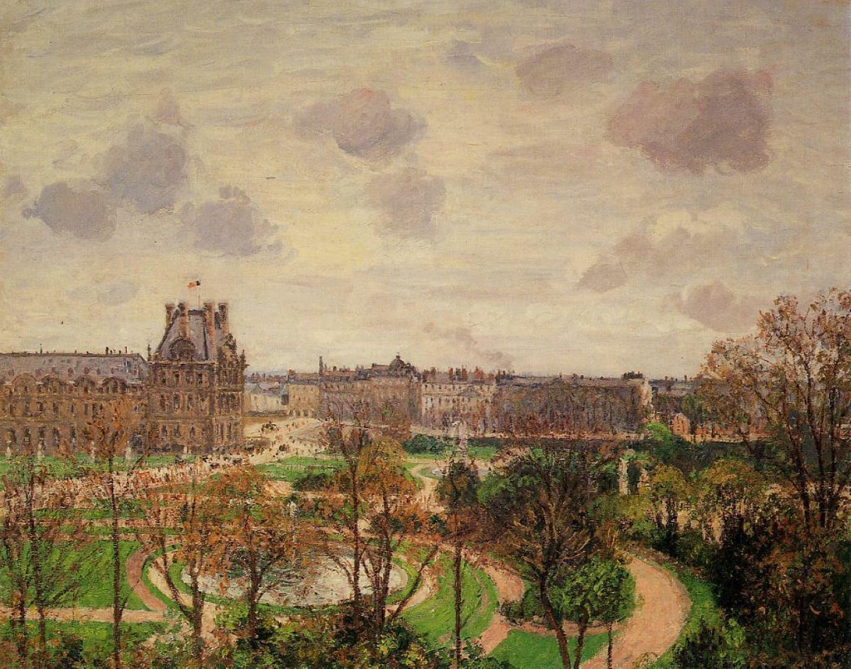 Garden of the Louvre Morning, Grey Weather wikiart.org/en/camille-pis…