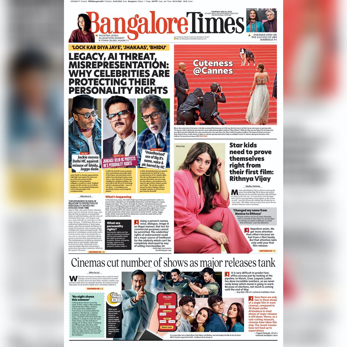 Good morning Bengaluru. Here's a peek at today's Bangalore Times. For more news, log on to etimes.in. Catch our e-paper at epaper.timesgroup.com