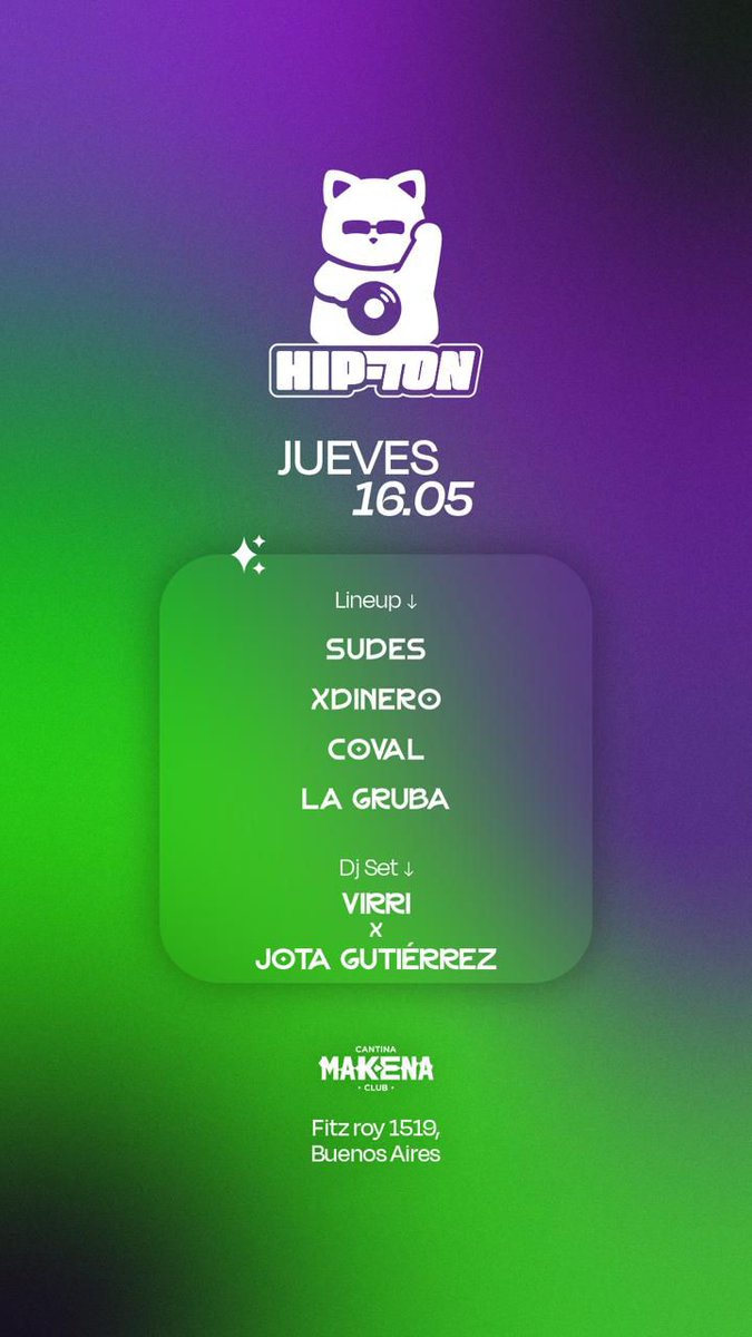 Jueves 16 XDINERO en Buenos Aires 🇦🇷 MAKENA CLUB 🎸🎺 dirección Fitz Roy 1519 🇦🇷 a las 22:00 horas 🎶🎉