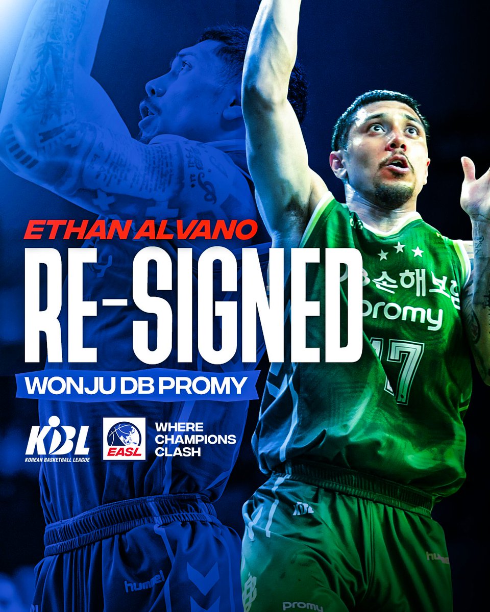 Run it back! KBL MVP Ethan Albano will return with DB for unfinished business with the Wonju DB Promy. #EASL #WhereChampionsClash #KBL