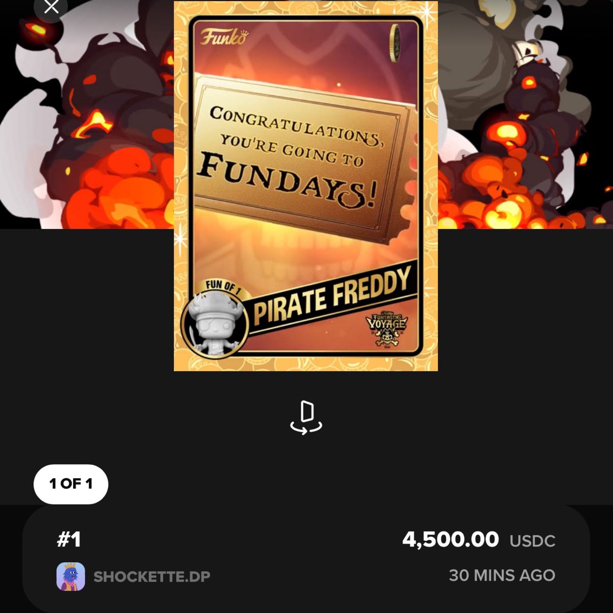 Droppp user Shockette bought the Fundays ticket Fun of 1 card for $4500.
.
#Funko #FunkoPop #FunkoPopVinyl #Pop #PopVinyl #Collectibles #Collectible #FunkoCollector #FunkoPops #Collector #Toy #Toys #DisTrackers