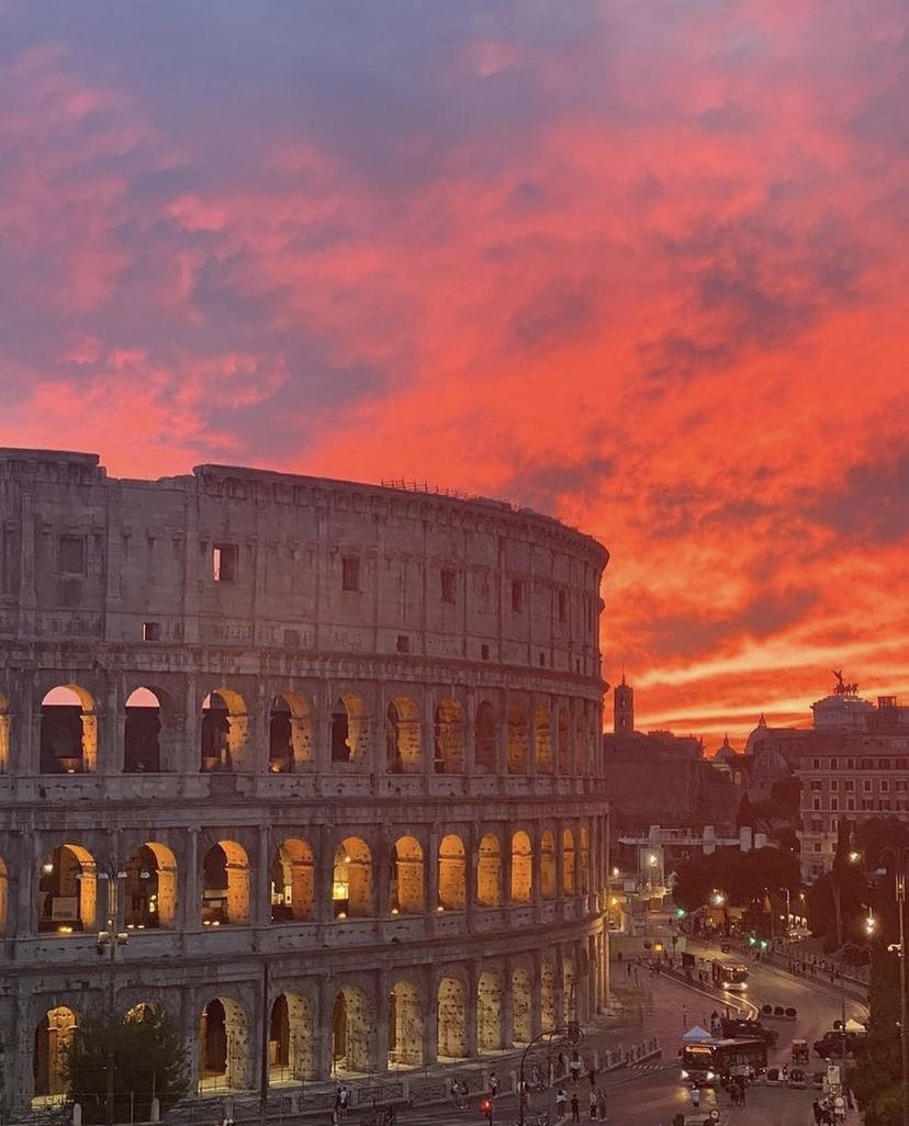 Sunset in Rome.