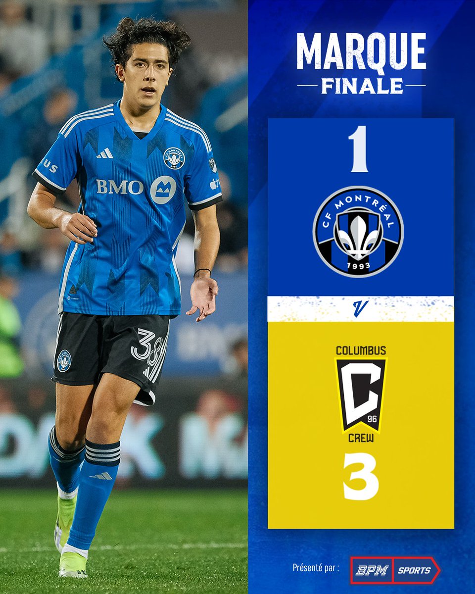 Marque finale au Stade Saputo. Final score against Columbus. #CFMTL @BPMSportsRadio