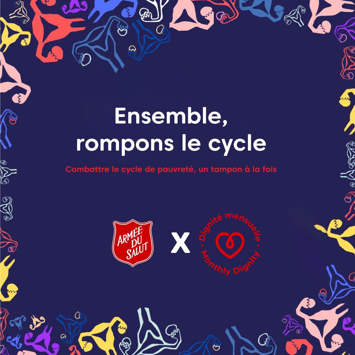 Nous sommes ravis de partager avec vous l'annonce d'un partenariat entre l'Armée du Salut de la province de Québec et Dignité Mensuelle. Cette collaboration marque un pas important dans notre mission de réponse aux urgences, où la précarité menstruelle ne peut être ignorée. 🤝