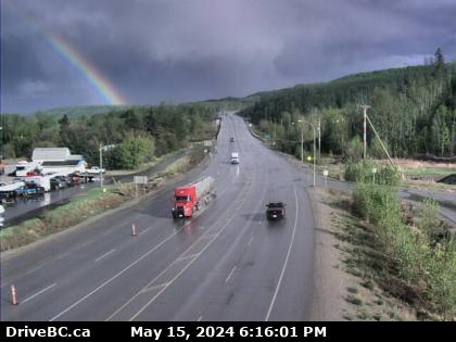 A rainbow heading up the South Taylor Hill in the Fort St. John/Taylor region this evening. The area is receiving rain this evening and it will continue on Thursday! This pattern change is bringing with it some lightning as well. #BCPeace #FortStJohn #TaylorBC #DawsonCreek