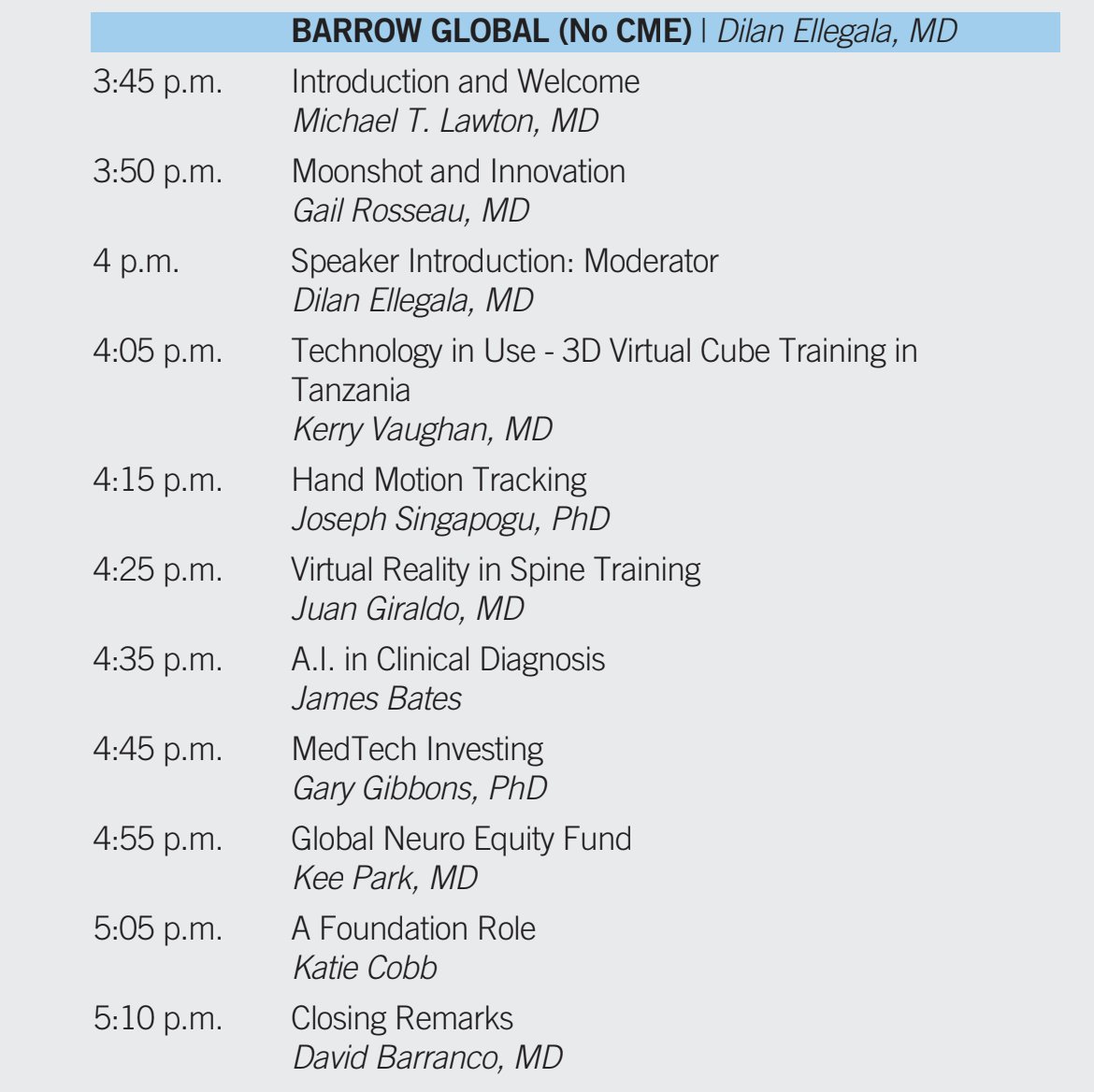 Honored to give the keynote at the @BarrowNeuro 2024 Neurosciences Symposium. @mtlawton @DrDBEllegalaMD @kerryvaughanmd @grosseaumd have put together an impressive forward-thinking #GlobalNeurosurgery program. 💪🙌👏