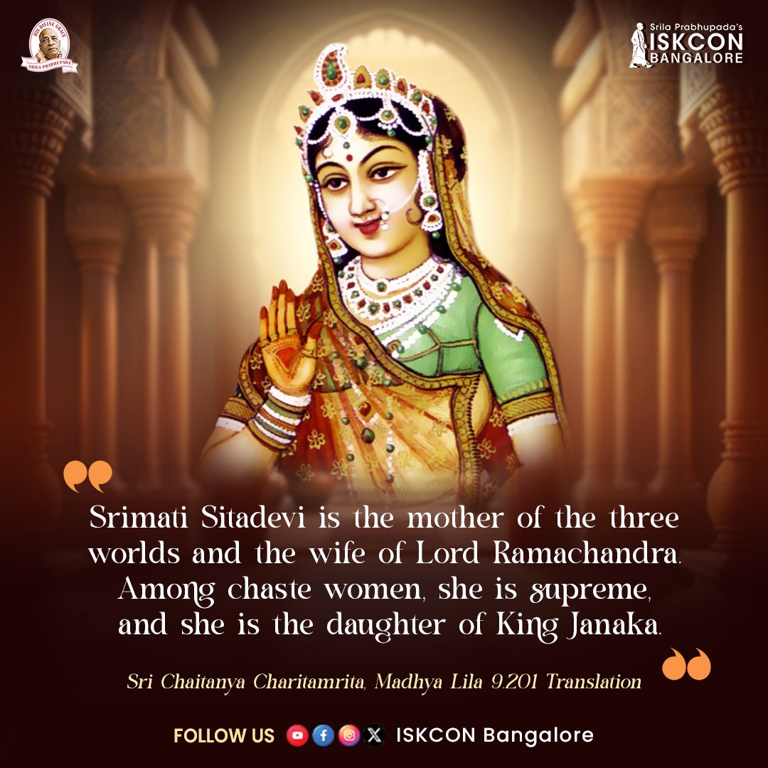 Today is Sita Navami, the appearance day of Mother Sita.

#sitanavami #sita #sitaram #ram #ISKCONBangalore