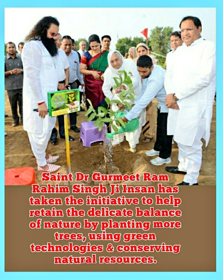 A unique initiative known as the 'Nature Campaign' was undertaken by Ram Rahim Ji. Under this campaign, to date, Dera Sacha Sauda volunteers have planted more than 4 crore trees and successfully nurtured them. They take care of these trees as their own children. #GoGreen