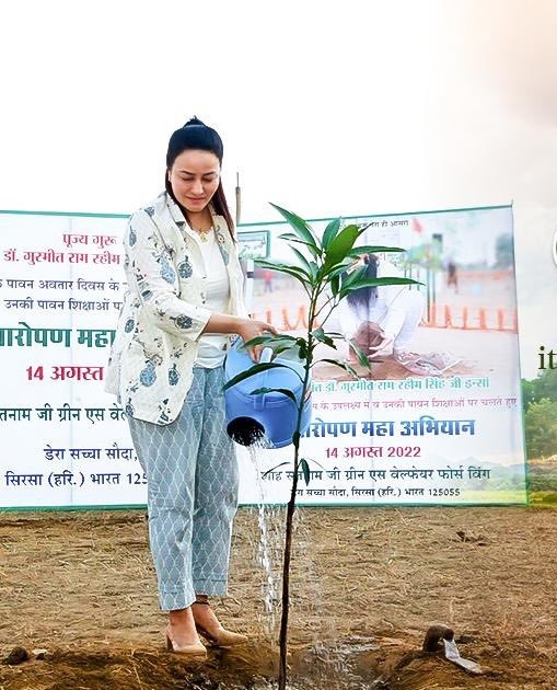 A tradition of global significance occurs annually on 15th august  Under Nature Campaign volunteers of Dera Sacha Sauda celebrate the birthday of their spiritual guru , Ram Rahim Ji with tree plantation 
#GoGreen
Each sapling they planted is a symbol of hope for a greener world.