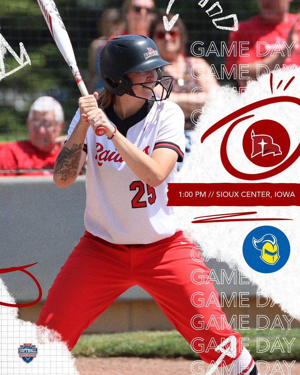 🥎 𝙉𝘼𝙄𝘼 𝙊𝙋𝙀𝙉𝙄𝙉𝙂 𝙍𝙊𝙐𝙉𝘿 🆚 Madonna (Mich.) 📍 Sioux Center, Iowa (Open Space Park) ⏰ 1:00 PM (if nec. game at 3:30 PM) 🖥️($) bit.ly/3Ss3GMr 📊 bit.ly/34yyWD9 📻 bit.ly/3UWREMq #RaidersStandOut | @NWCSoftball