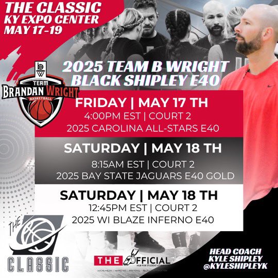 My schedule for this weekend #TheClassic 🔥 @TBWexposure @KyleShipleyk @Ohio_Basketball @Elite40League