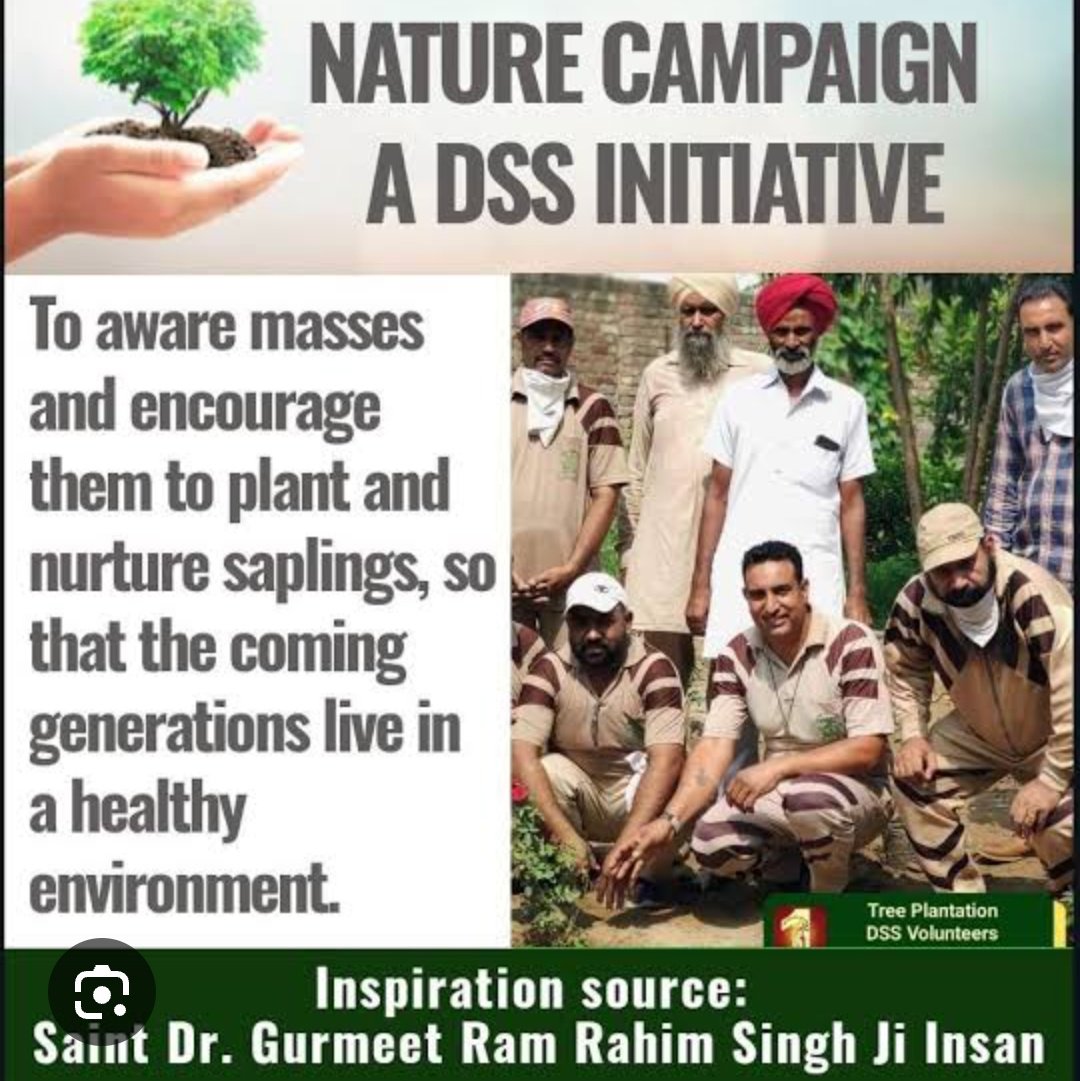 Under the Nature campaign with the blessings of Saint Ram Rahim ji dera Sacha Sauda volunteers planting trees..spread real awareness..we wants to save to save trees ,save plants ,nurture saplings,so coming generations  live in a healthy environment
#GoGreen