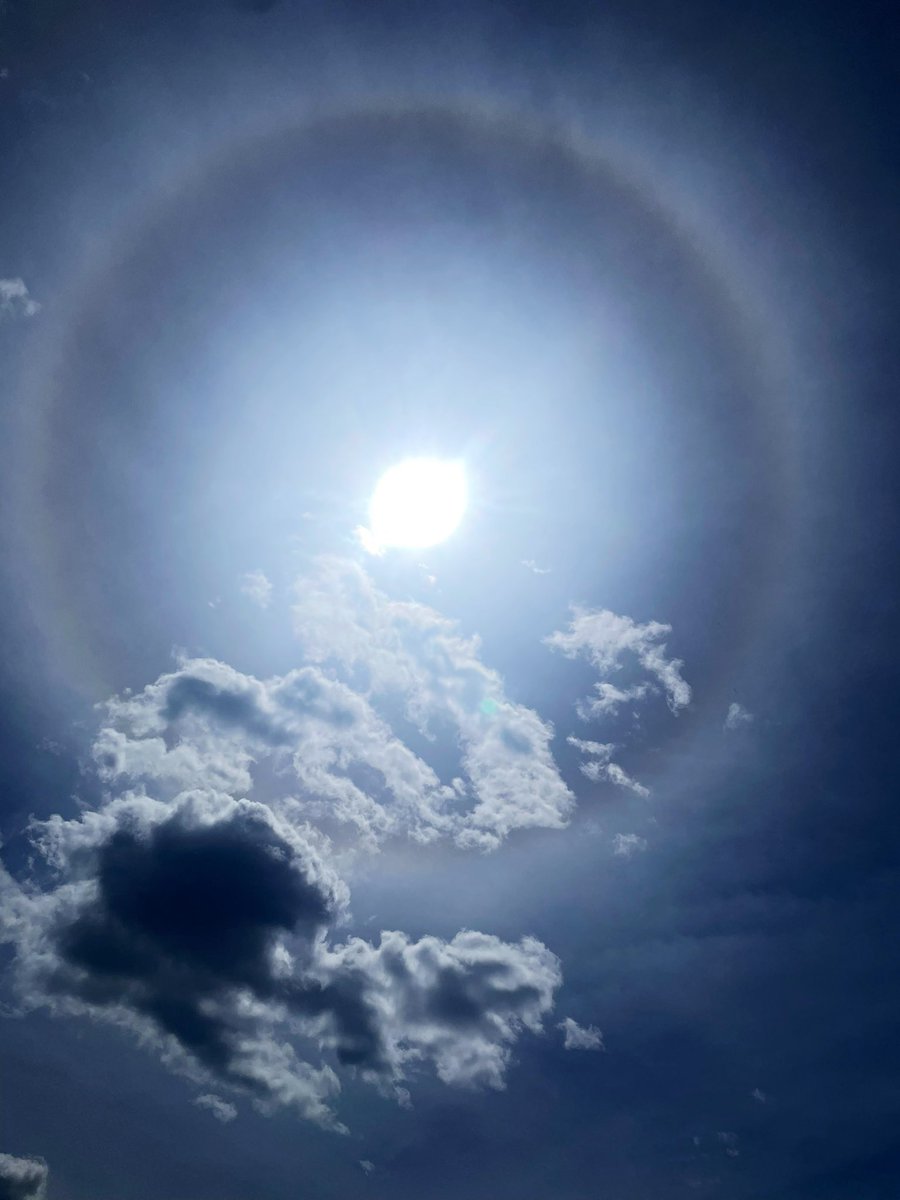 We saw the coolest thing during outdoor gym today: a sun halo or “the rainbow around the sun” as we called it at the time! Apparently it means we’ll be getting more rain 🌧️