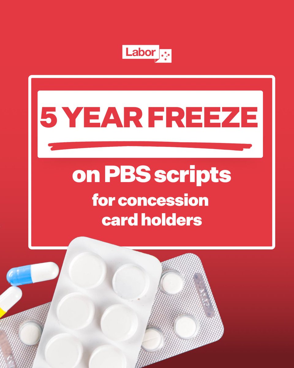 The Albanese Government is delivering cheaper medicines. We’re freezing the cost of a PBS prescription for concession card holders for up to five years.